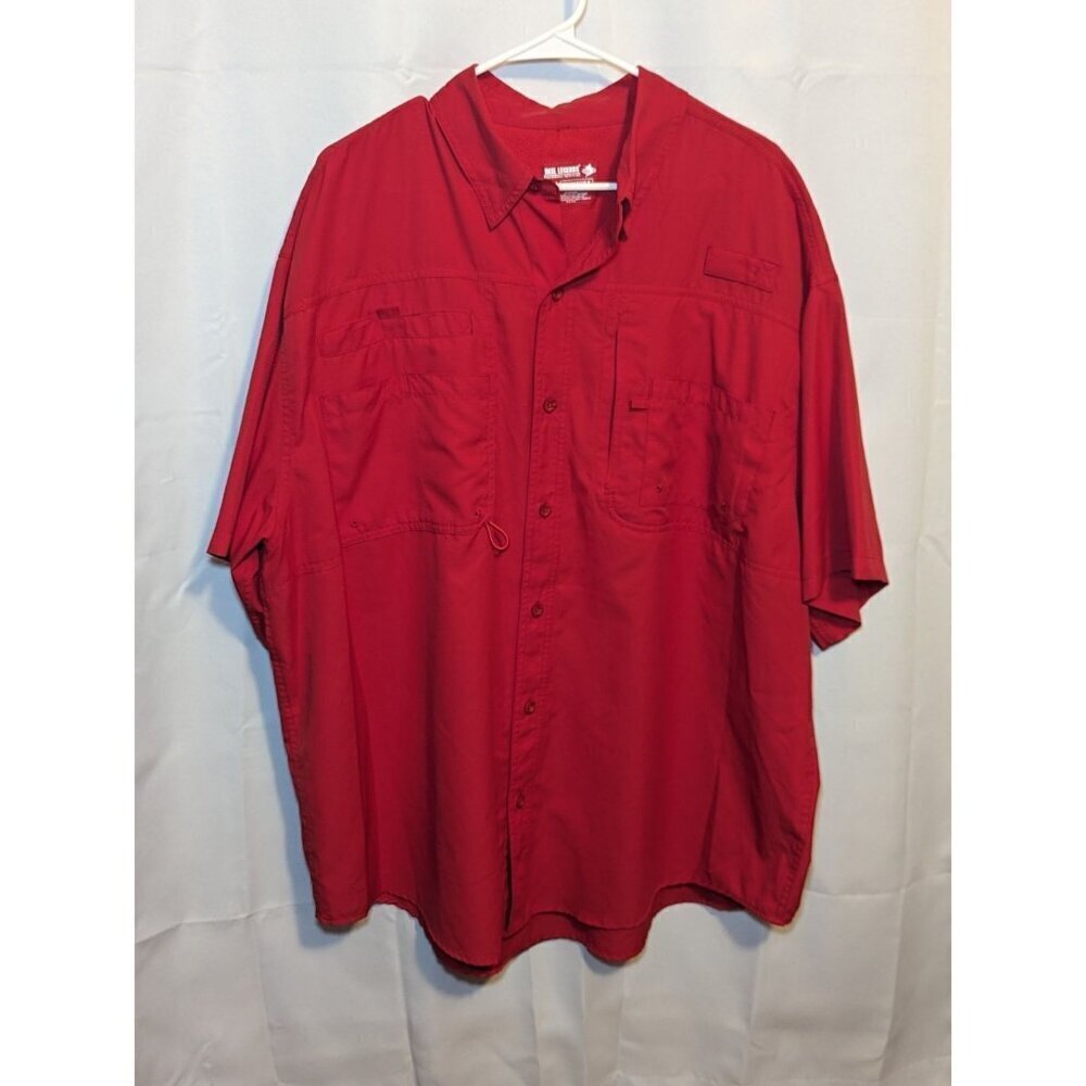 Reel Legends Mens Shirt RED Short Sleeve Fishing Vented Size XXL
